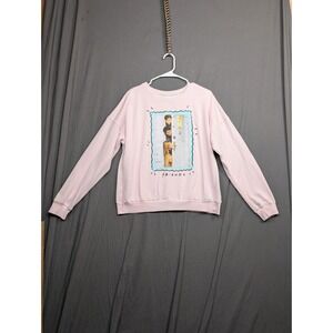 FRIENDS Women's Long Sleeve Sleep Top Shirt Pink Soft & Cozy Large (12-14)